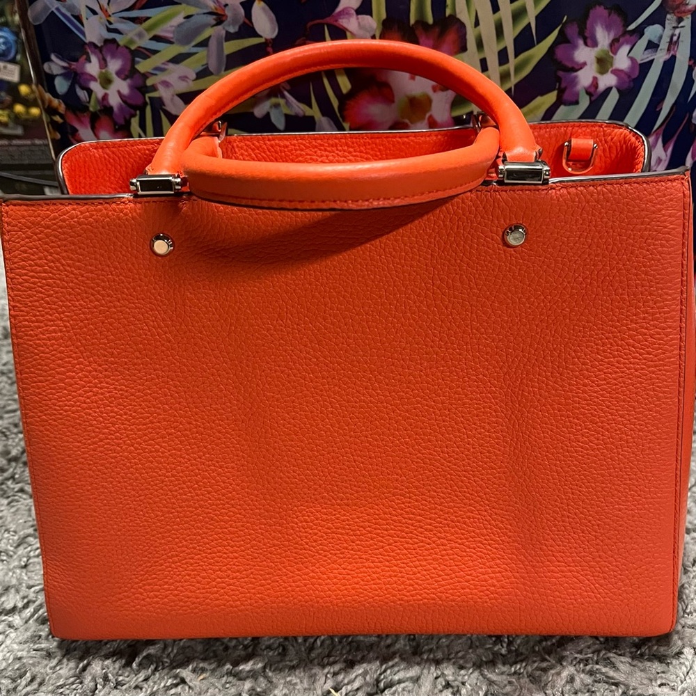Bright Orange Kate Spade Bag W/ Cross Strap - Picture 2 of 7